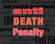 graphic that reads "anti-death penalty"