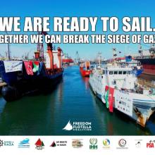 Image of two ships of the Freedom Flotilla